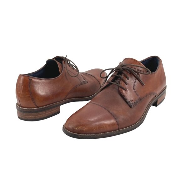 Cole Haan Grand OS Mens 9M Leather Oxford Dress Shoes Brown Formal Classic - Picture 1 of 8